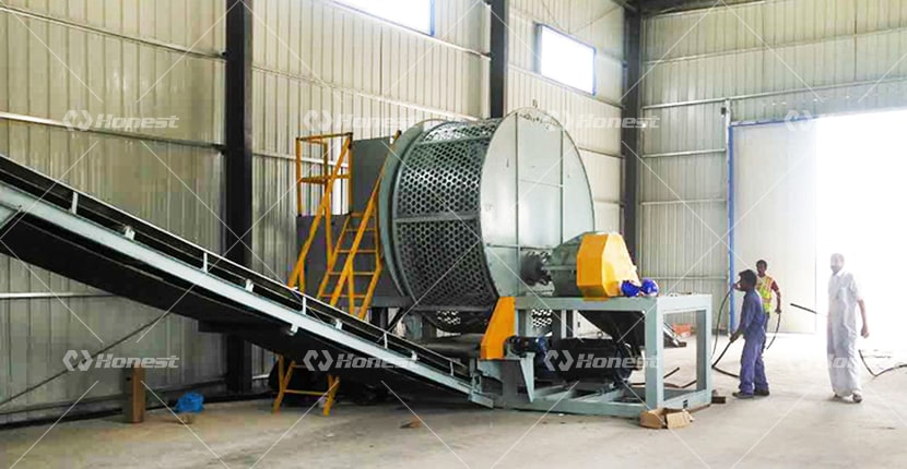 The Whole Waste Tire Double Shaft Shredder In Qatar 