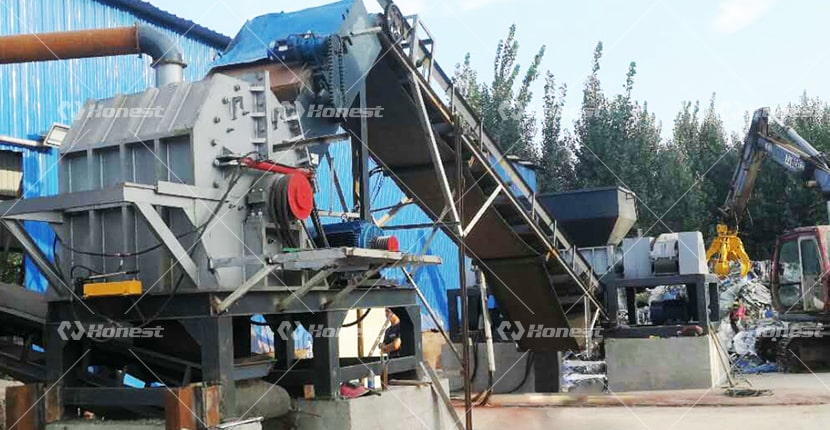 The Scrap Metal Double Shaft Shredding Machine In Hunan China
