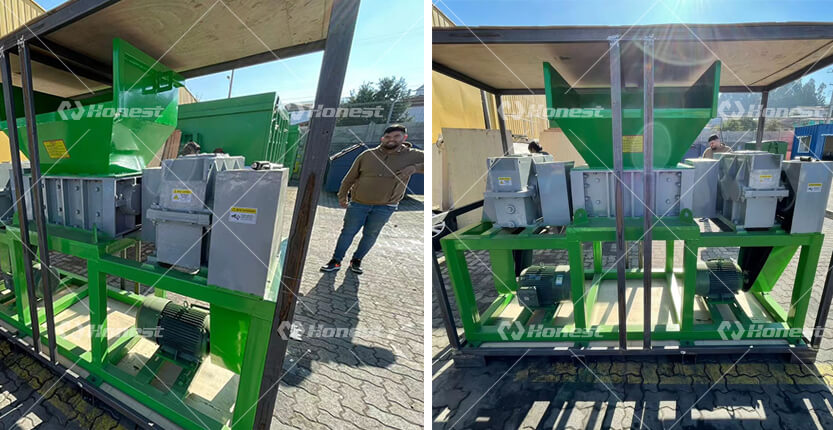 The Waste Plastic Double Shaft Shredder Machine In Chile