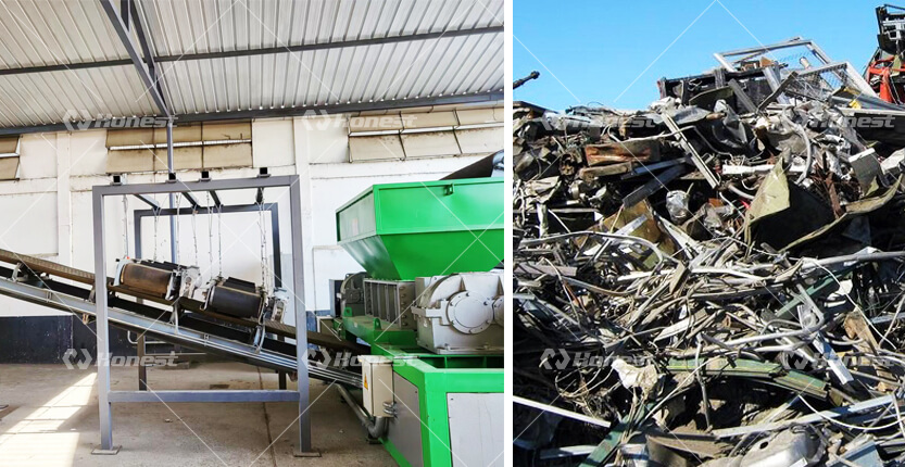 The Scrap Aluminum Double Shaft Shredder Machine In Colombia