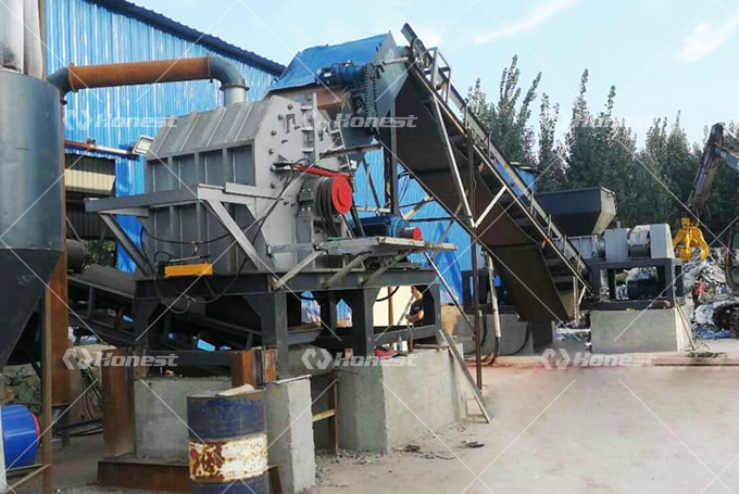 The Scrap Metal Double Shaft Shredding Machine In Hunan China